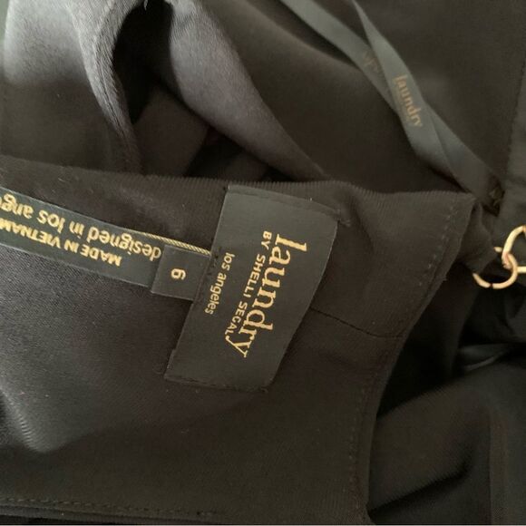 LAUNDRY BY SHELLI SEGAL HALTER  WIDE LEG JUMPSUIT BLACK 6 - Picture 8 of 10